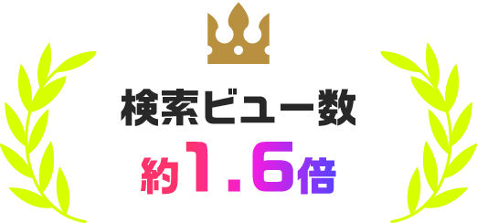 検索ビュー数約1.6倍